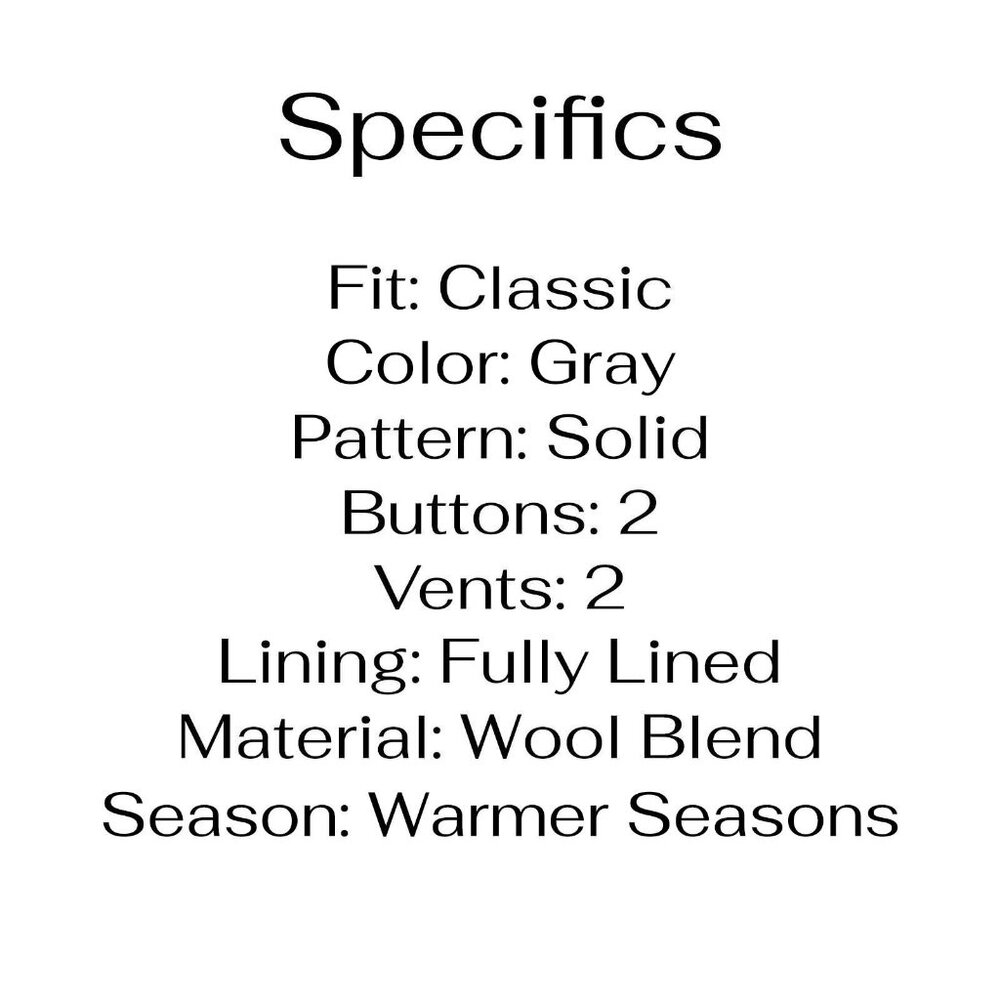 Tommy Hilfiger 38s Gray Solid 2-Button Sport Coat… - image 4